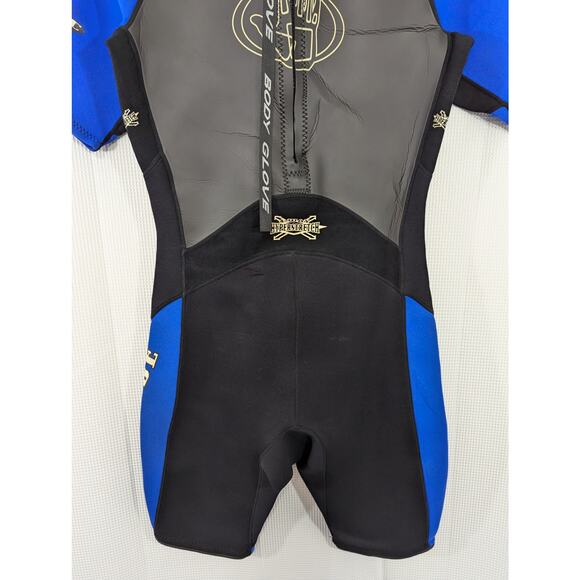 BODY GLOVE! SONIC BLACK, MARINE BLUE SHORT SLEEVE SHORTIE 3 MIL WETSUIT! SZ XL - Picture 7 of 11